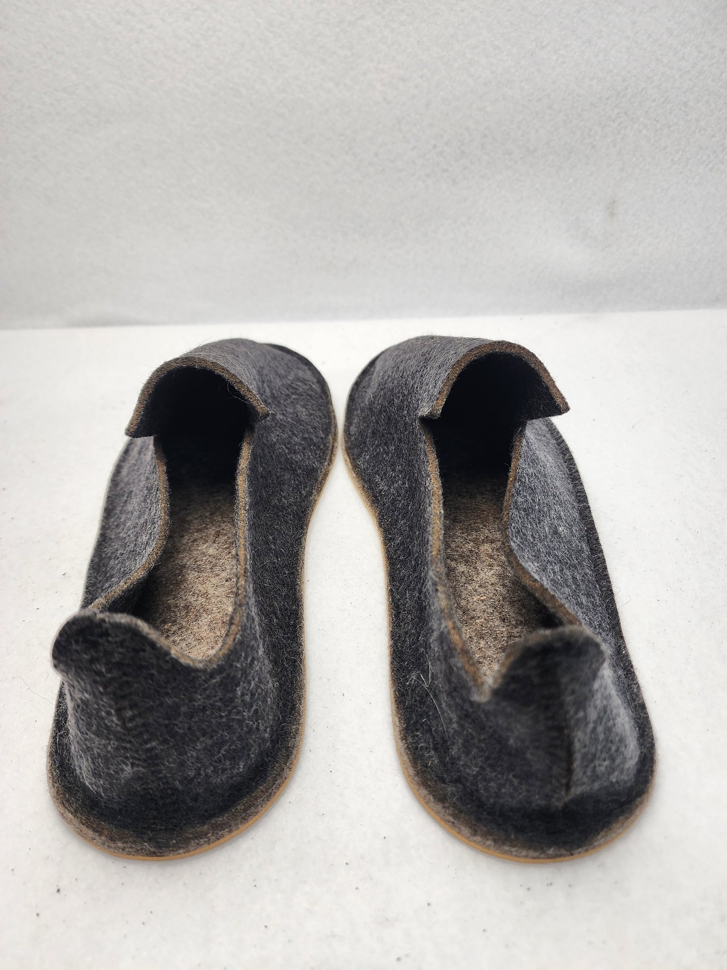 Brand Felt Slip-Ons- Charcoal