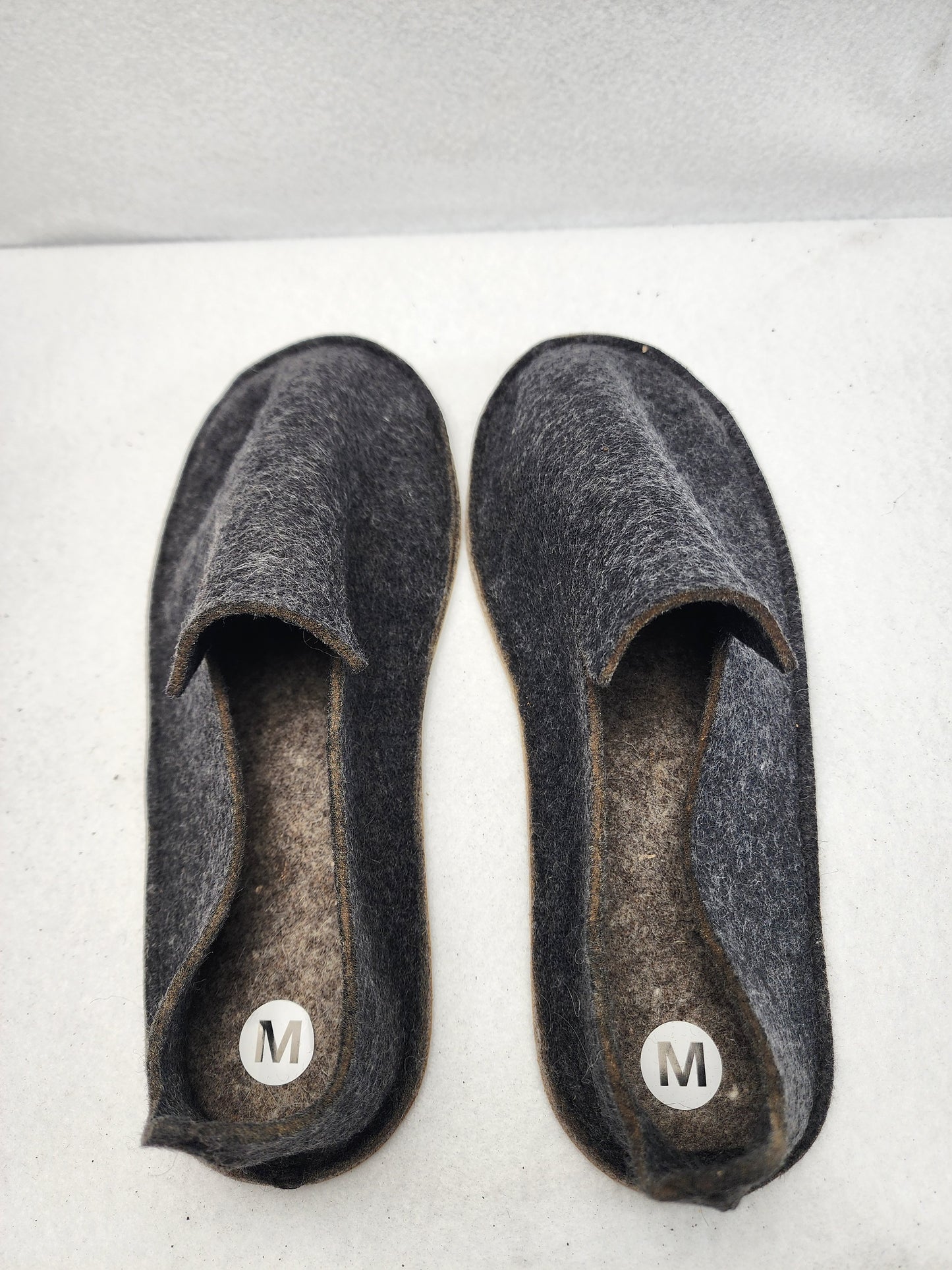 Brand Felt Slip-Ons- Charcoal