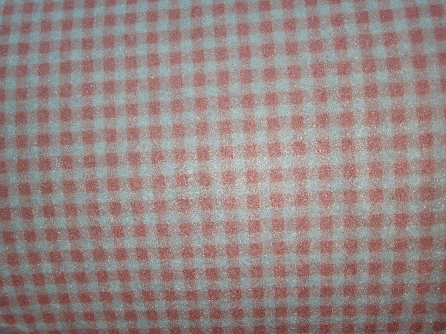 Patterned Craft Felt- Plaid- Faded Red & White