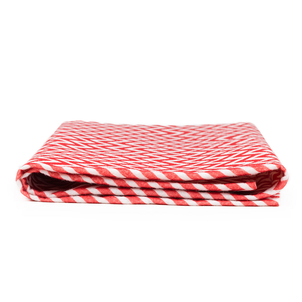 Patterned Craft Felt- Herringbone- Red & White