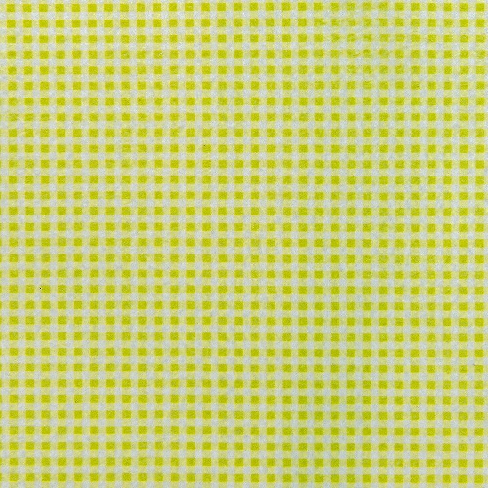 Patterned Craft Felt- Plaid- Lime Green & White
