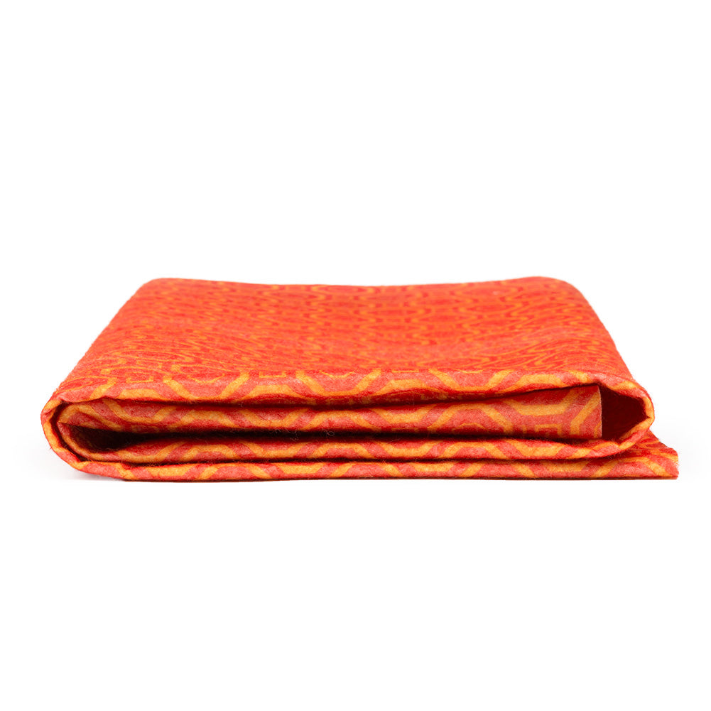 Patterned Craft Felt- Geometric Mosaic- Burnt Orange & Red