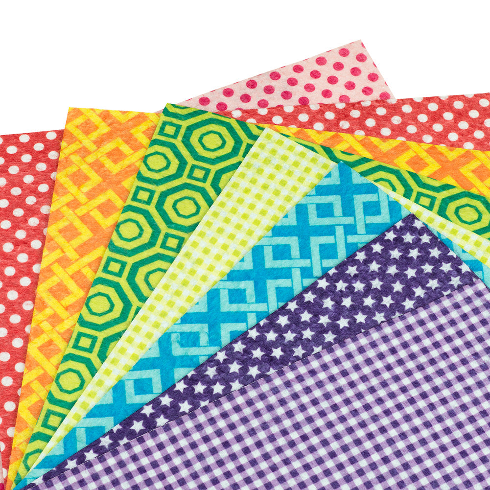 Patterned Craft Felt - 9" x 12" Assorted 25 Pack