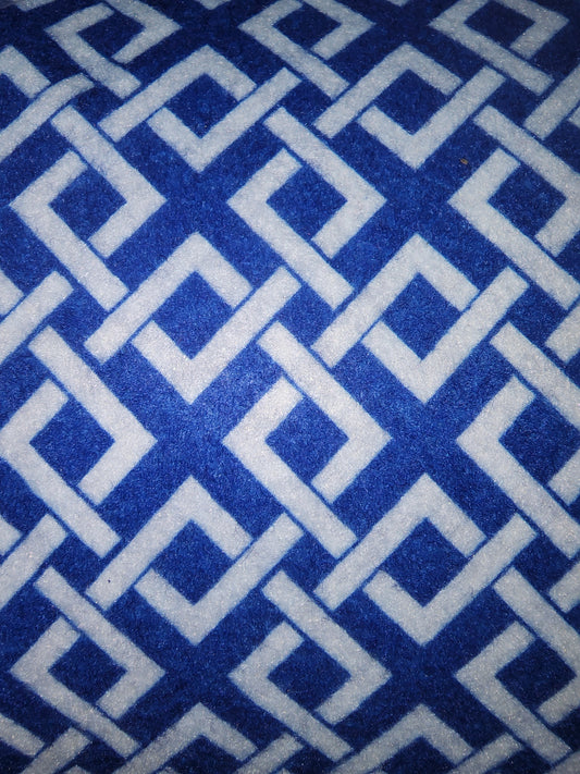 Patterned Craft Felt- Crosslink- Navy Blue & White