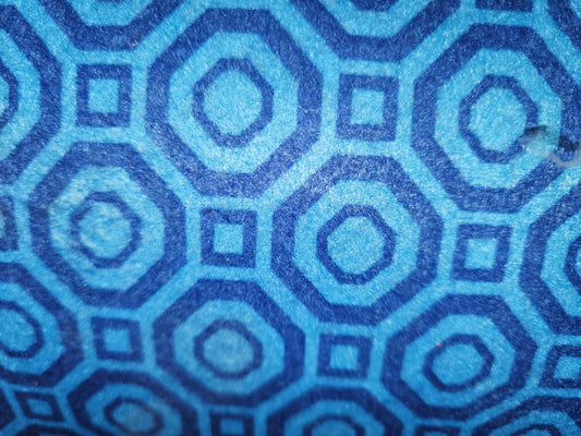 Patterned Craft Felt- Geometric Mosaic- Navy Blue & Sky Blue