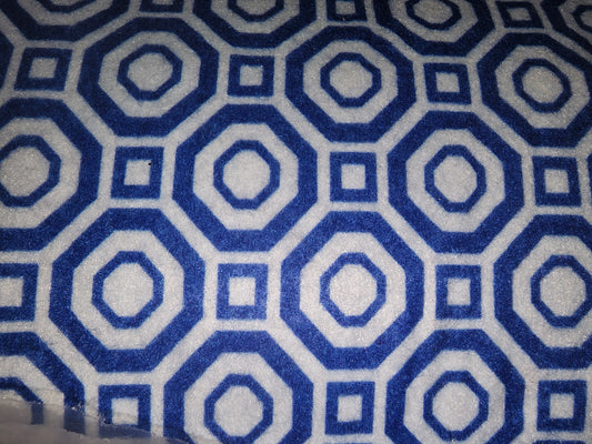 Patterned Craft Felt- Geometric Mosaic- Navy Blue & White