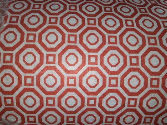 Patterned Craft Felt- Geometric Mosaic- Red & White