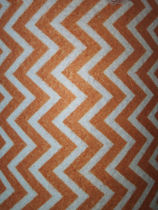 Patterned Craft Felt- Herringbone- Burnt Orange & White