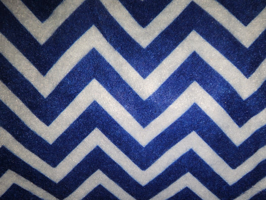 Patterned Craft Felt- Herringbone- Navy Blue & White