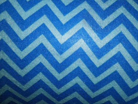 Patterned Craft Felt- Herringbone- Royal Blue & Sky Blue