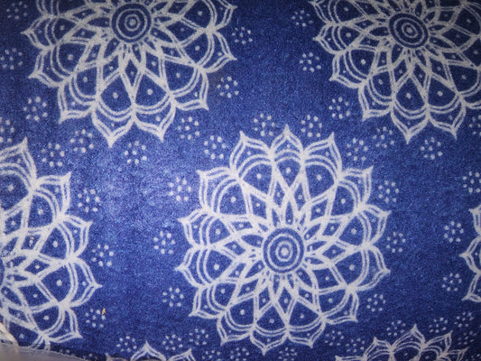 Patterned Craft Felt- Mandala- Royal Blue & White