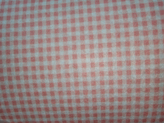Patterned Craft Felt- Plaid- Faded Red & White