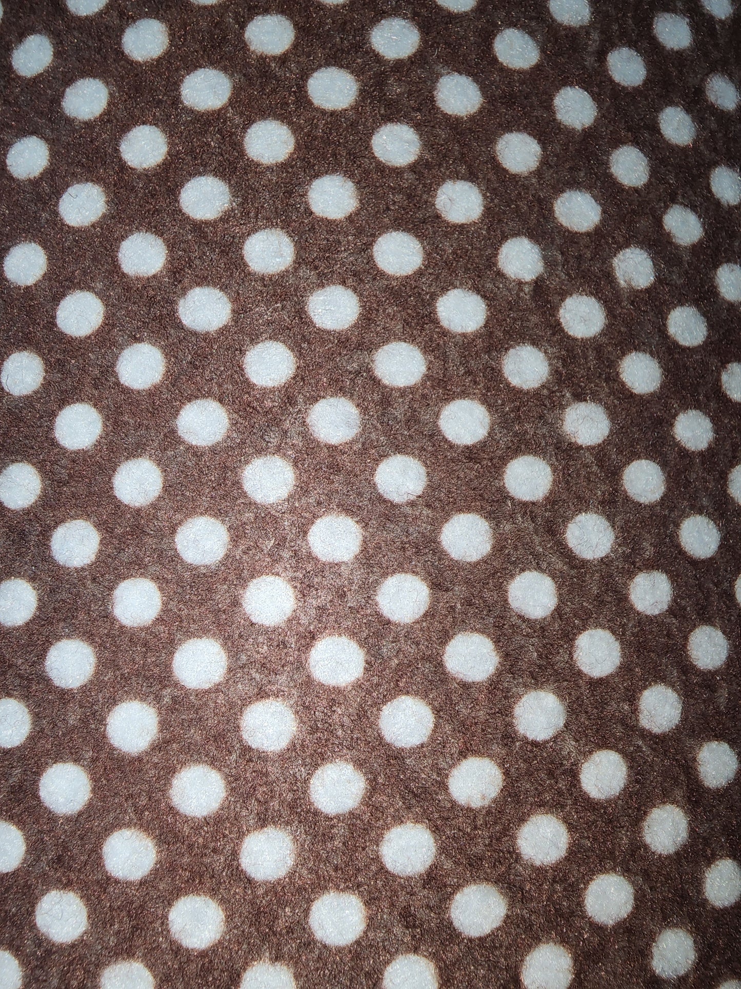 Patterned Craft Felt- Polka Dots- White on Brown