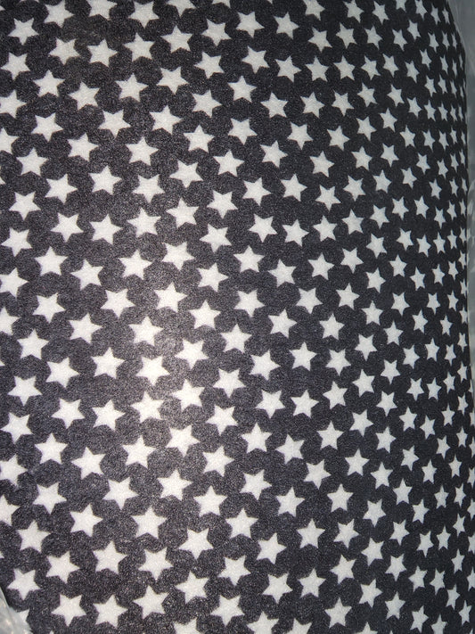 Patterned Craft Felt- Stars- Black & White