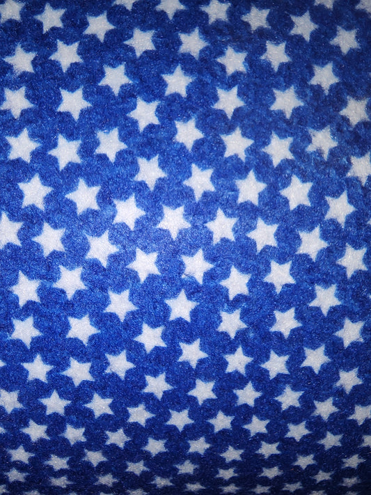 Patterned Craft Felt- Stars- Royal Blue & White