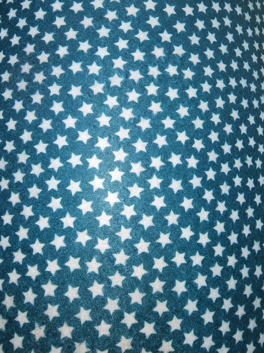 Patterned Craft Felt- Stars- Teal & White