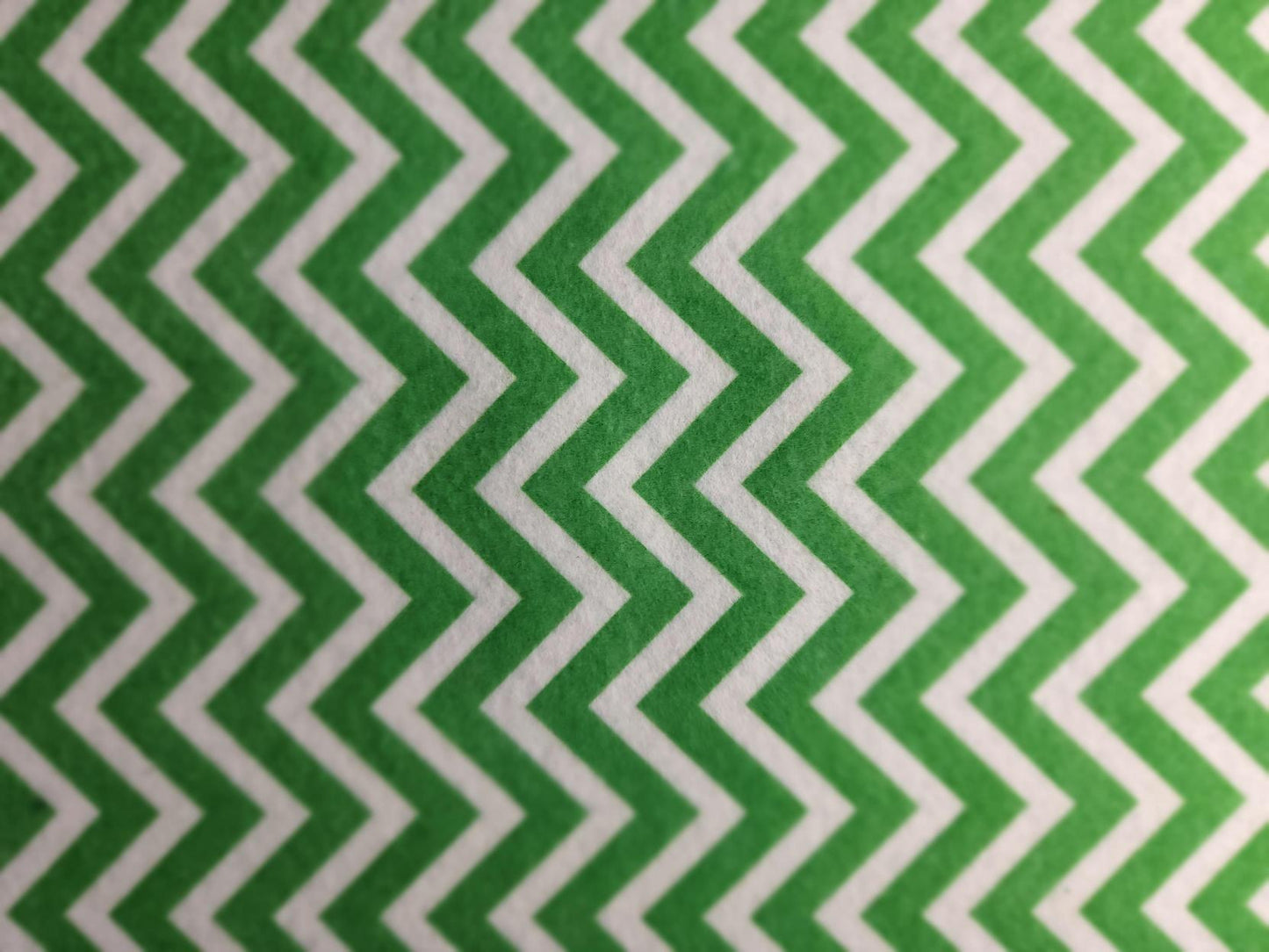 Patterned Craft Felt- Herringbone- Green & White