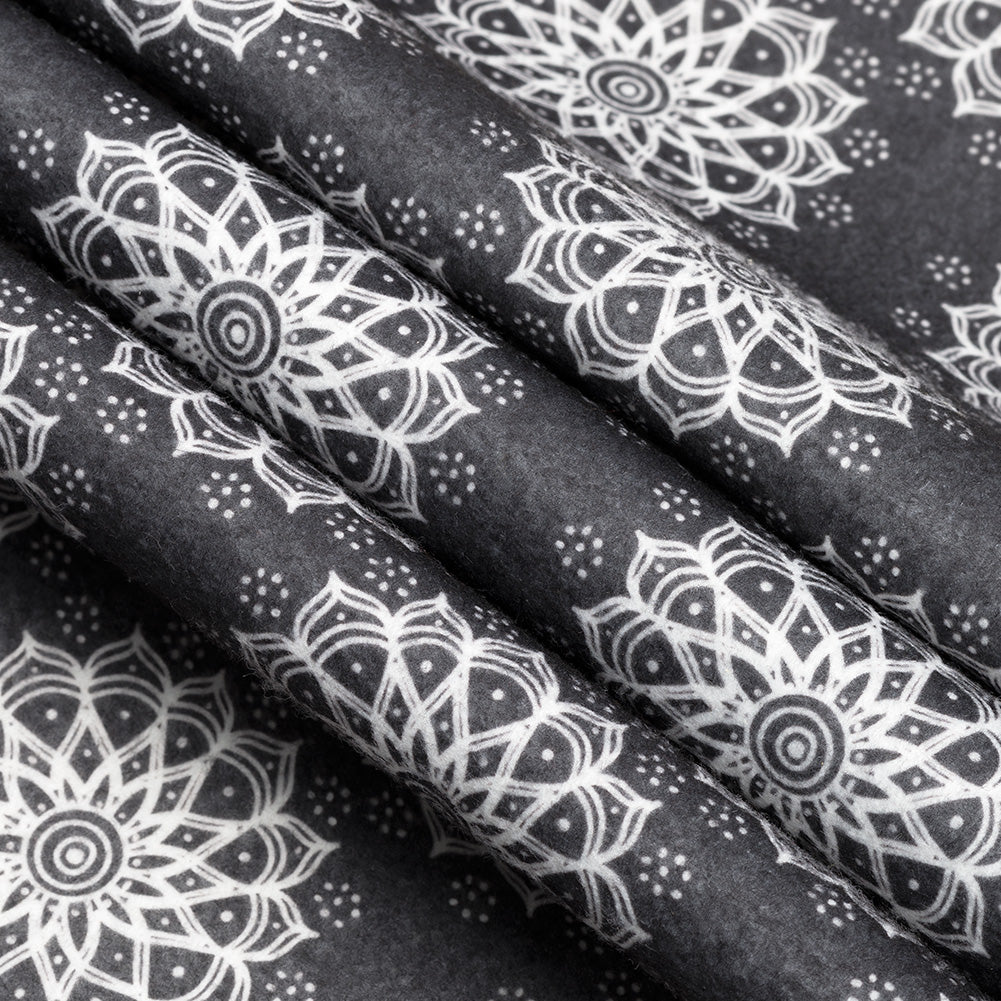 Patterned Craft Felt- Mandala- Black & White