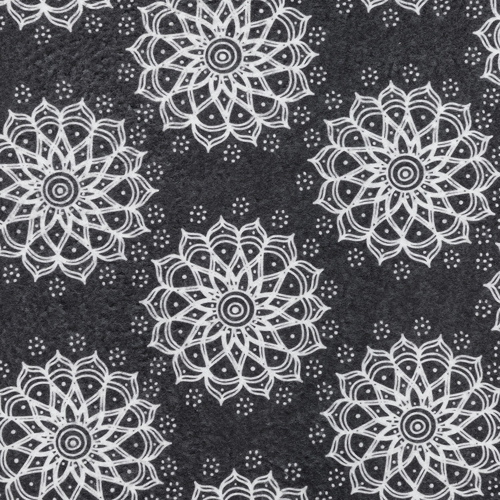 Patterned Craft Felt- Mandala- Black & White