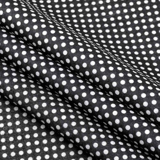 Patterned Craft Felt- Polka Dots- Black on White