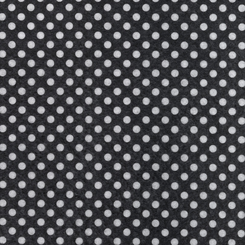 Patterned Craft Felt- Polka Dots- Black on White