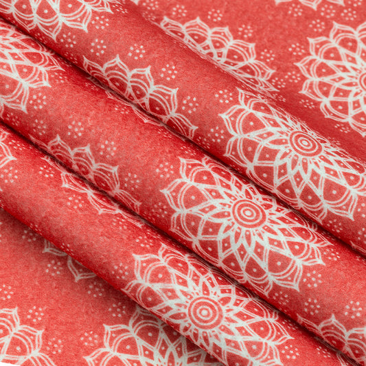 Patterned Craft Felt- Mandala- Red & White