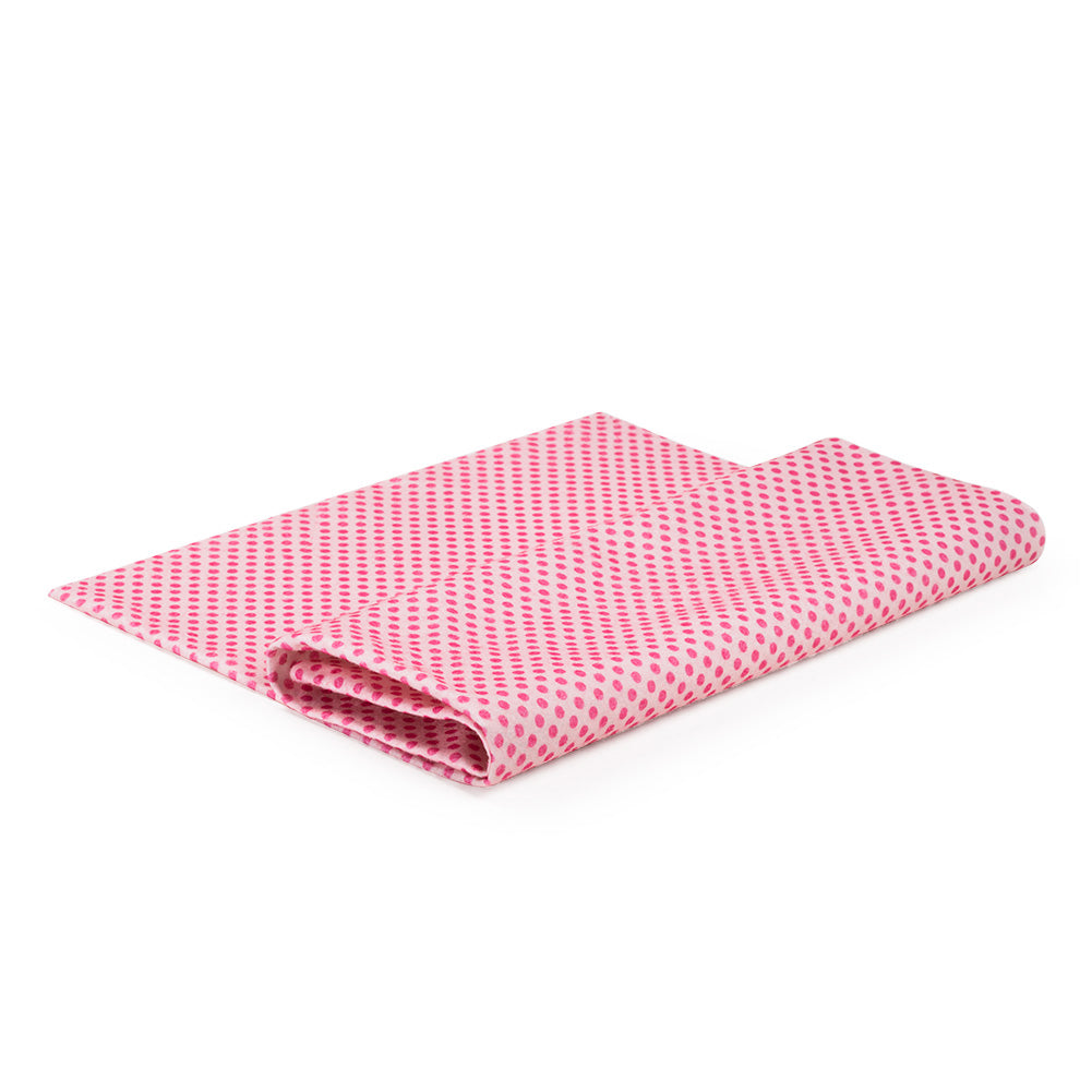 Patterned Craft Felt- Polka Dots- Pink on White