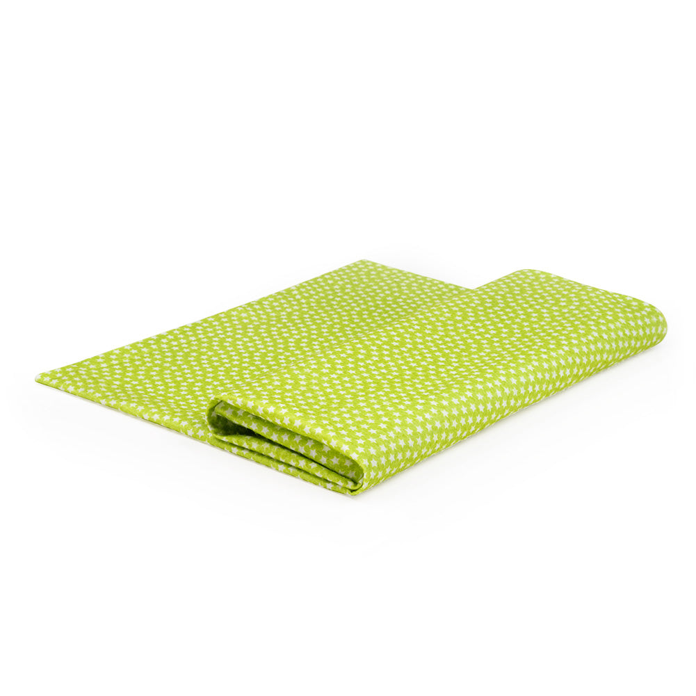 Patterned Craft Felt- Stars- Lime Green & White