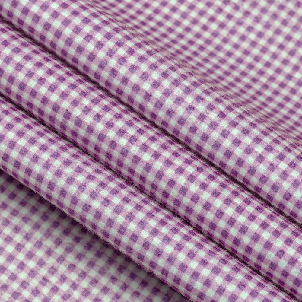 Patterned Craft Felt- Plaid- Violet & White