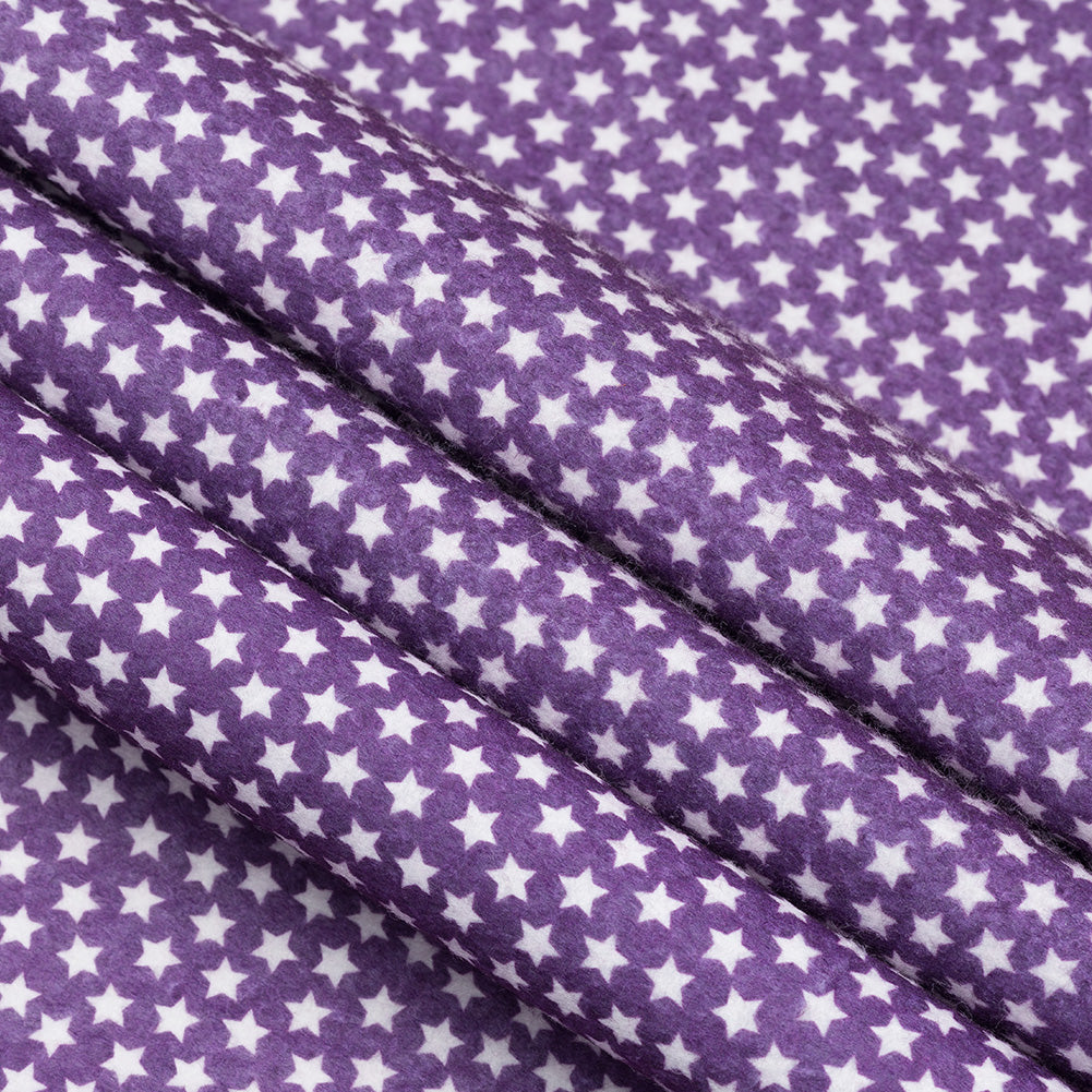 Patterned Craft Felt- Stars- Violet & White