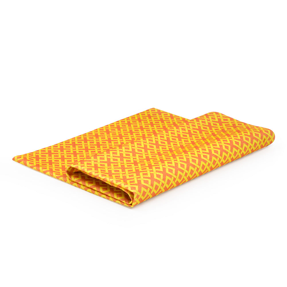 Patterned Craft Felt- Crosslink- Burnt Orange & Yellow