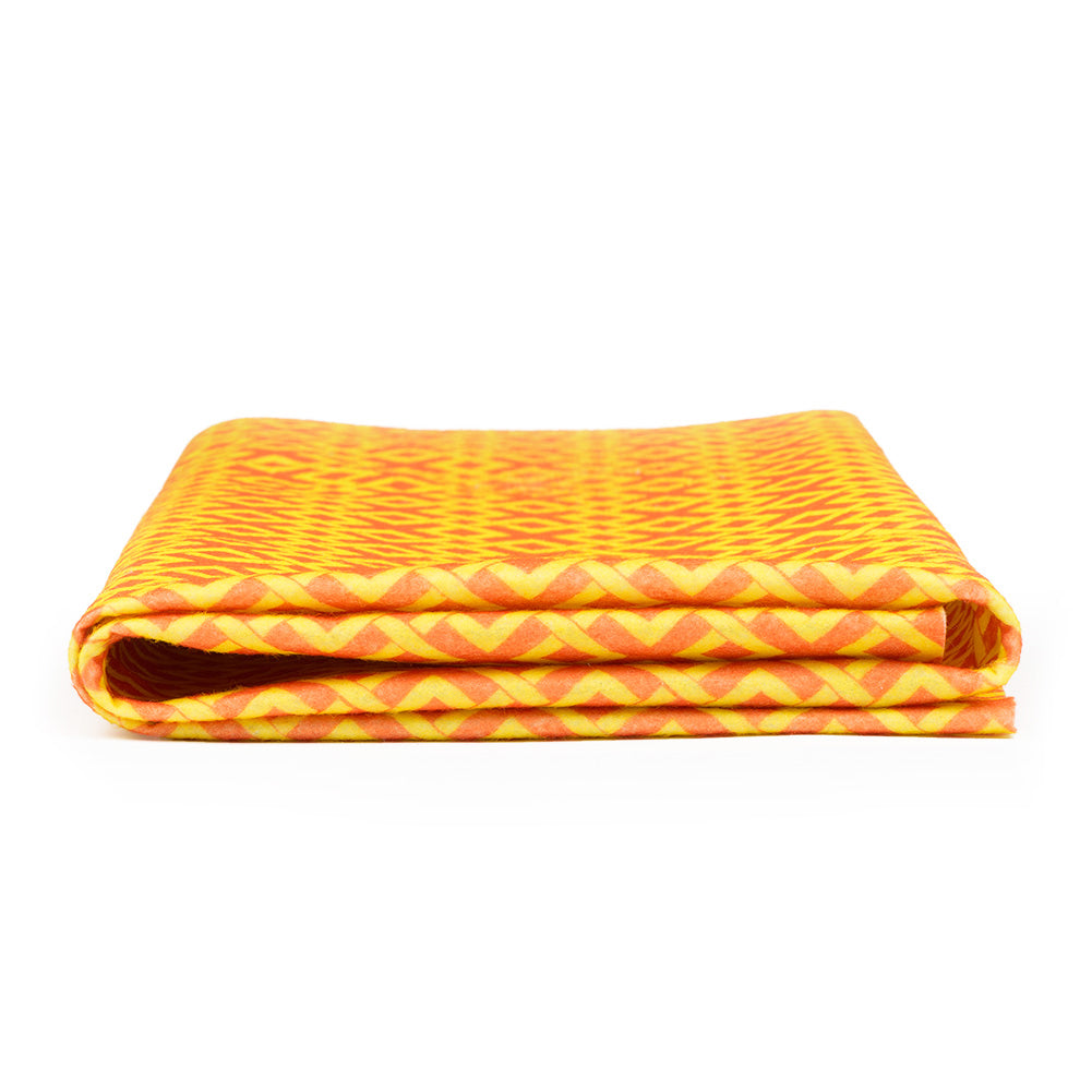 Patterned Craft Felt- Crosslink- Burnt Orange & Yellow