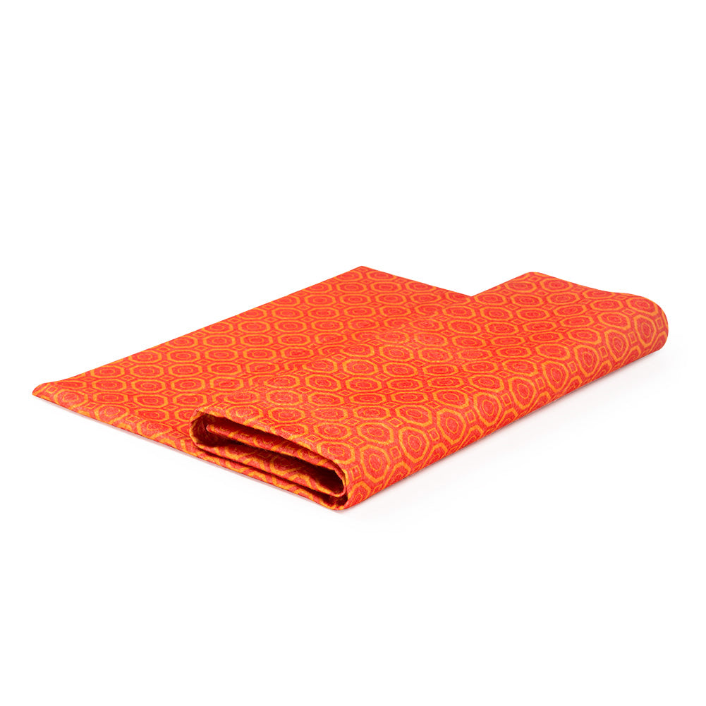 Patterned Craft Felt- Geometric Mosaic- Burnt Orange & Red