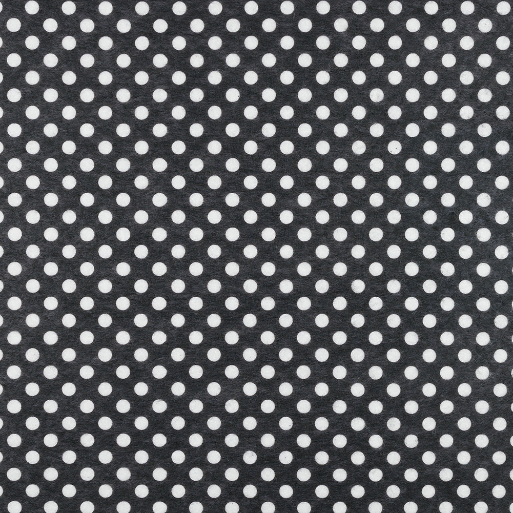 Patterned Craft Felt- Polka Dots- Black on White