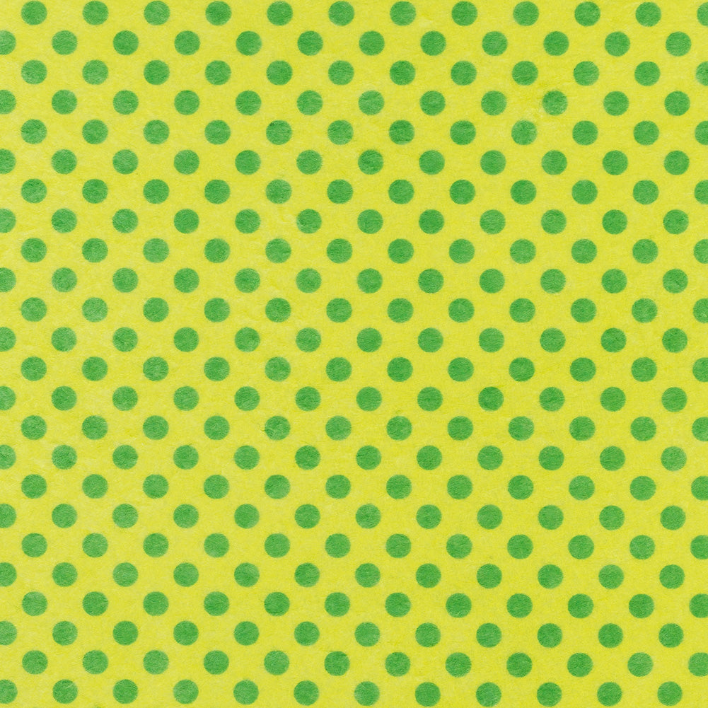 Patterned Craft Felt- Polka Dots- Forest Green on Lime Green