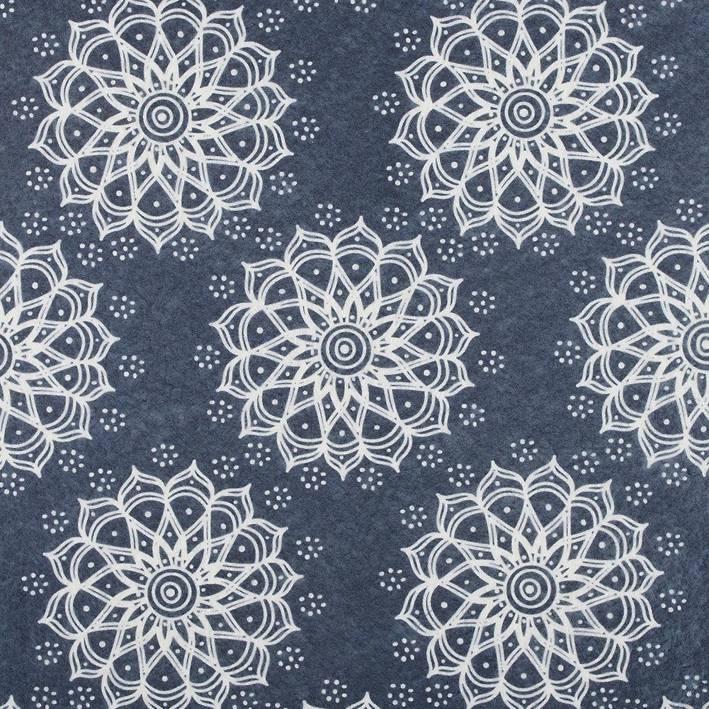 Patterned Craft Felt- Mandala- Navy Blue & White