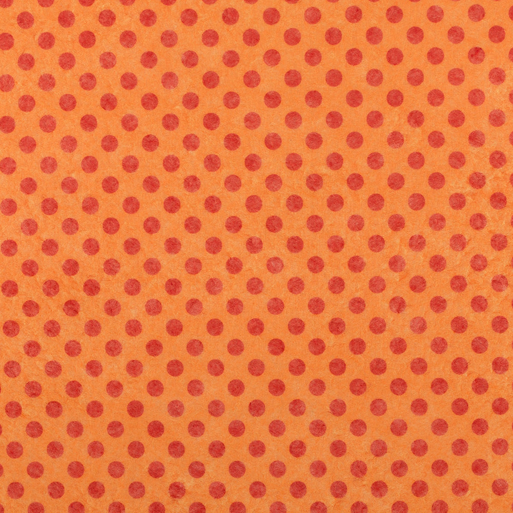 Patterned Craft Felt- Polka Dots- Red on Burnt Orange