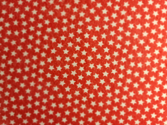 Patterned Craft Felt- Stars- Red & White